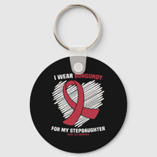 I Wear Burgundy For My Stepdaughter Sickle Cell Aw Key Ring