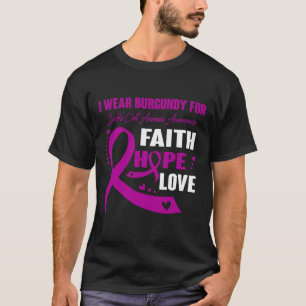 I Wear Burgundy For Sickle Cell Anaemia Awareness T-Shirt