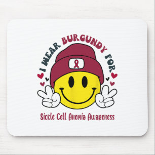 I Wear Burgundy For Sickle Cell Anemia Awareness  Mouse Mat