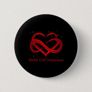 I Wear Burgundy For Sickle Cell Awareness Warrior 6 Cm Round Badge
