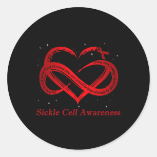 I Wear Burgundy For Sickle Cell Awareness Warrior Classic Round Sticker