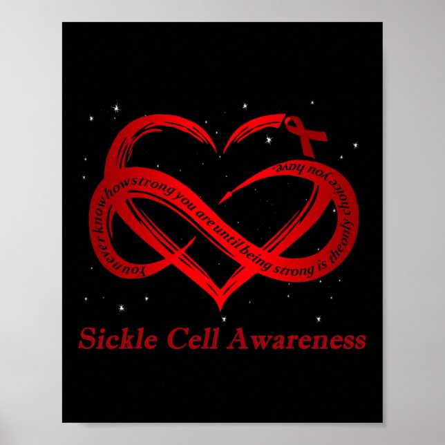 I Wear Burgundy For Sickle Cell Awareness Warrior  Poster (Front)