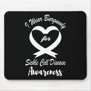 I Wear burgundy For Sickle Cell Disease Awareness Mouse Mat