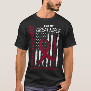 I Wear Burgundy Great Niece Sickle Cell Awareness T-Shirt