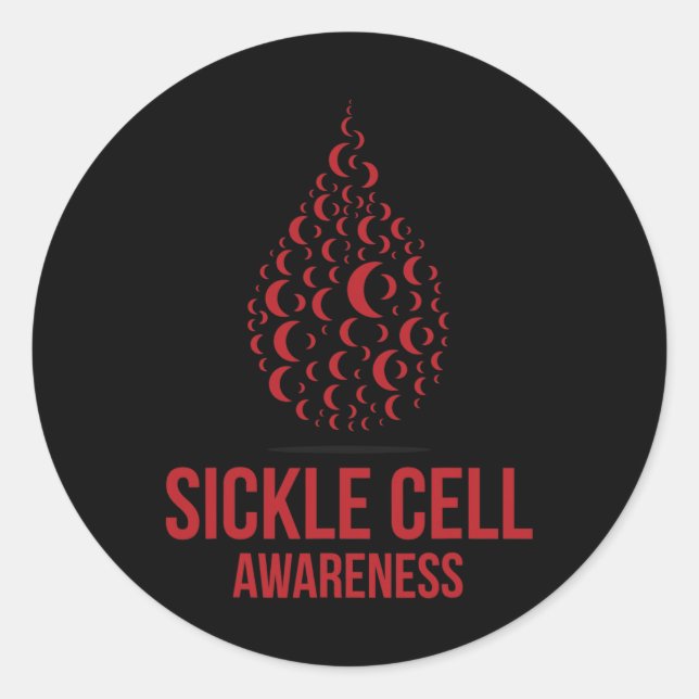 I Wear Burgundy Ribbon Sickle Cell Awareness Septe Classic Round Sticker (Front)