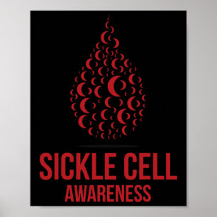 I Wear Burgundy Ribbon Sickle Cell Awareness Septe Poster
