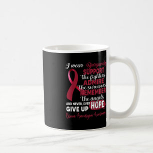 I Wear Burgundy Support Fighters Brain Aneurysm Aw Coffee Mug