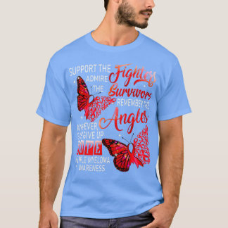 I Wear Burgundy Support Fighters Multiple Myeloma  T-Shirt