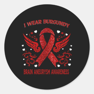 I Wear For Brain Aneurysm Awareness Classic Round Sticker