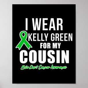 I Wear For Cousin Bile Duct Cancer Awareness Poster