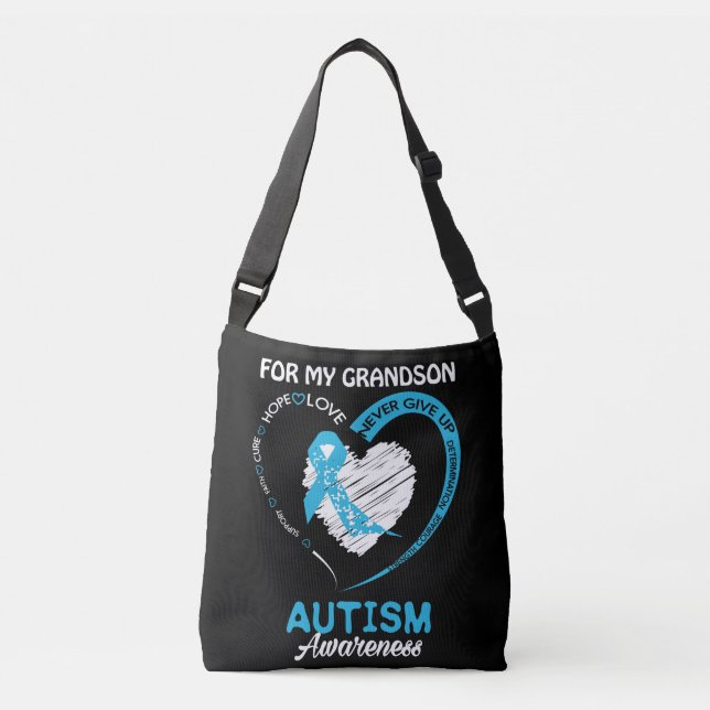 I Wear For My Grandson Autism Crossbody Bag (Front)
