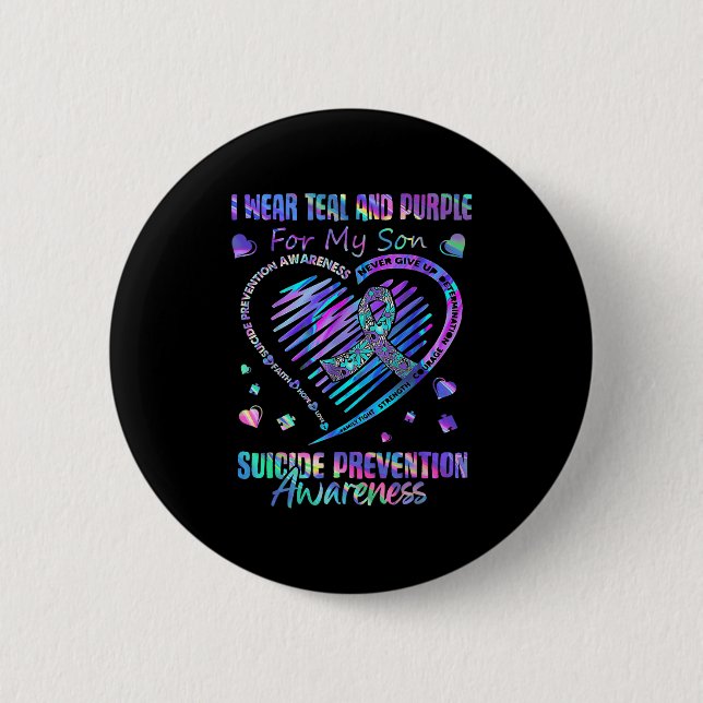 I Wear For My Son Suicide Prevention Awareness  6 Cm Round Badge (Front)