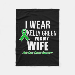 I Wear For Wife Bile Duct Cancer Awareness Fleece Blanket