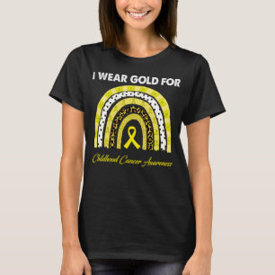 i wear Gold for Childhood Cancer Awareness Gold Ri T-Shirt