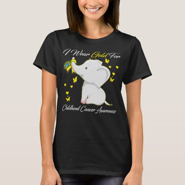 I Wear Gold For Childhood Cancer Awareness Month  T-Shirt (Front)
