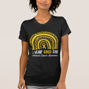 I Wear Gold For Childhood Cancer Awareness Rainbow T-Shirt