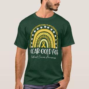 I Wear Gold For Childhood Cancer Awareness Rainbow T-Shirt