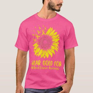 I Wear Gold For Childhood Cancer Awareness Sunflow T-Shirt