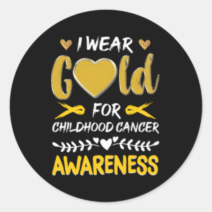 I Wear Gold For Childhood Cancer Awareness Support Classic Round Sticker