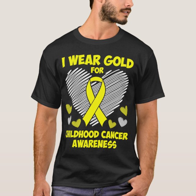 I wear Gold for Childhood Cancer Awareness T-Shirt (Front)