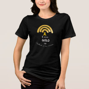 I Wear Gold for Childhood Cancer Awareness Tri-Blend Shirt