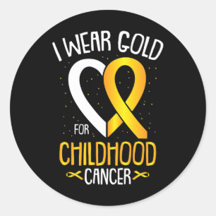 I Wear Gold For Childhood Cancer Awareness Warrior Classic Round Sticker