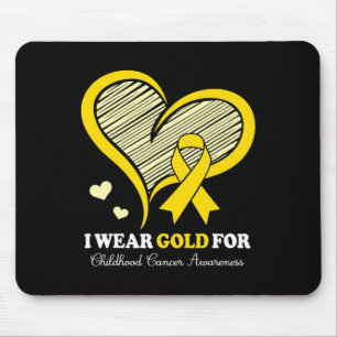 I Wear Gold For Childhood Cancer Hope and Support Mouse Mat