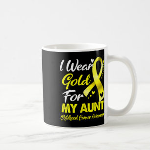 I Wear Gold For My Aunt Childhood Cancer Awareness Coffee Mug