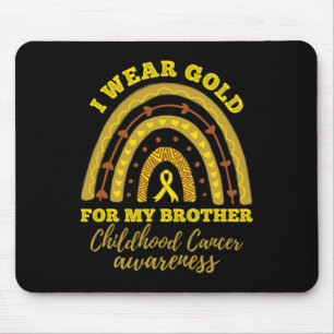 I Wear Gold For My Brother Childhood Cancer Awaren Mouse Mat