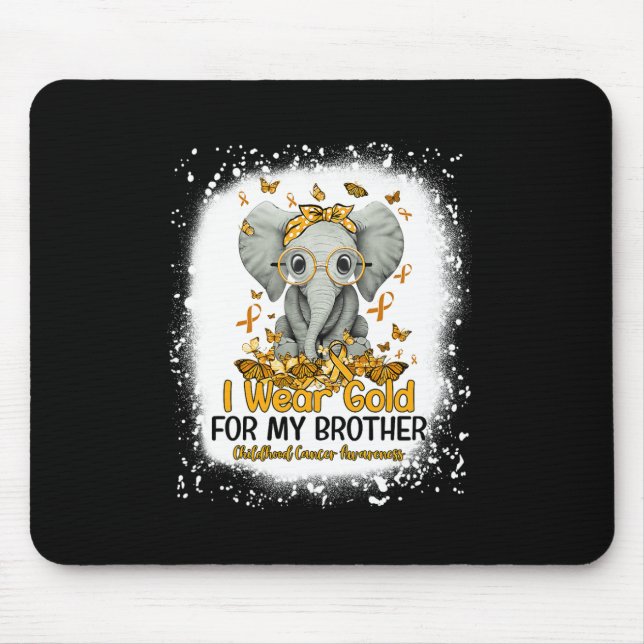 I Wear Gold For My Brother Childhood Cancer Awaren Mouse Mat (Front)