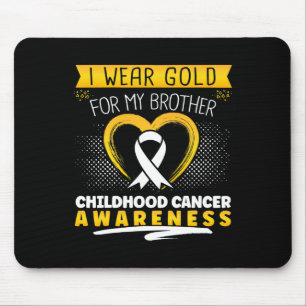 I Wear Gold For My Brother Heart  Childhood Cancer Mouse Mat
