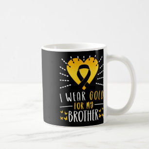I Wear Gold For My Brother Heart Coffee Mug