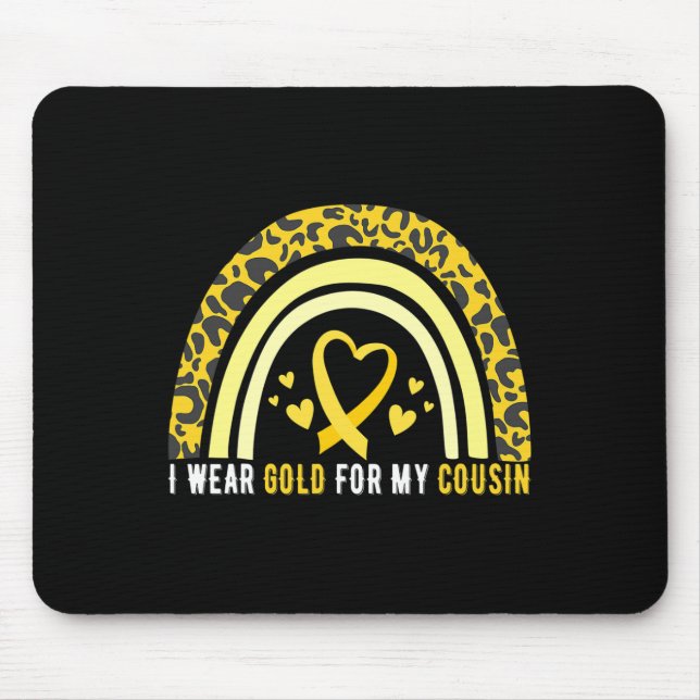 I Wear Gold For My Cousin Childhood Cancer Awarene Mouse Mat (Front)