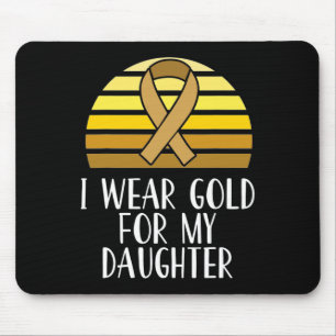 I Wear Gold for My Daughter Childhood Cancer Aware Mouse Mat