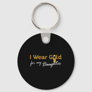 I Wear Gold for My Daughter Tee - Childhood Cancer Key Ring
