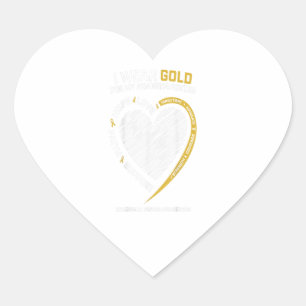 I Wear Gold For My Granddaughter Childhood Cancer Heart Sticker