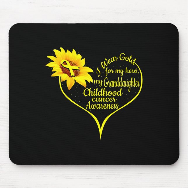 I Wear Gold For My Granddaughter Childhood Cancer  Mouse Mat (Front)