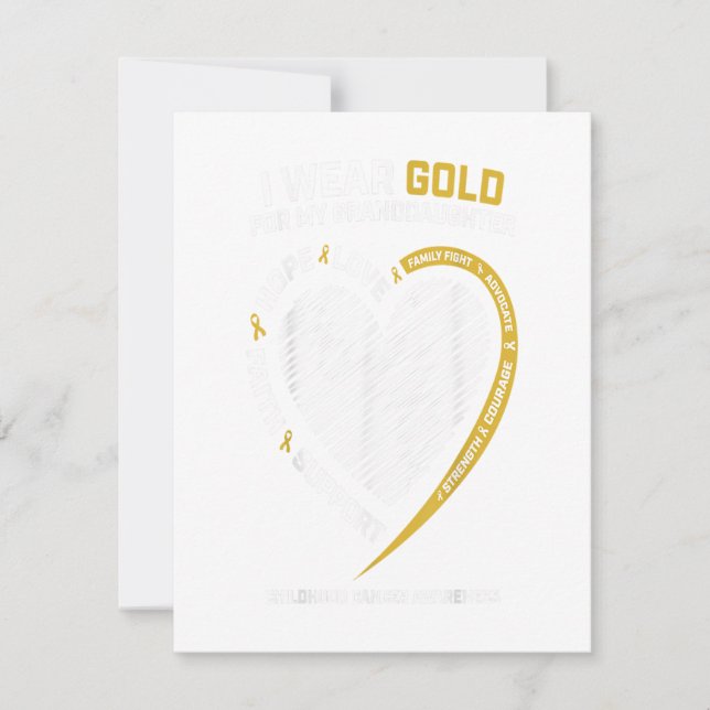 I Wear Gold For My Granddaughter Childhood Invitation (Front)
