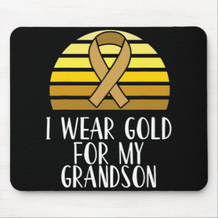 I Wear Gold for My Grandson Childhood Cancer Aware Mouse Mat