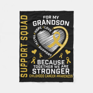I Wear Gold For My Grandson Childhood Cancer Suppo Fleece Blanket