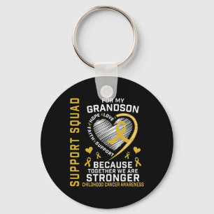 I Wear Gold For My Grandson Childhood Cancer Suppo Key Ring