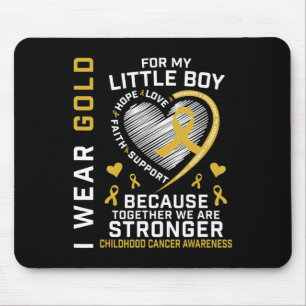 I Wear Gold For My Little Boy Son Childhood Cancer Mouse Mat