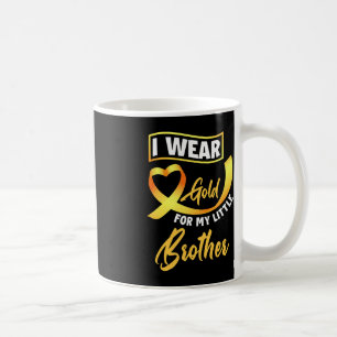 I Wear Gold For My Little Brother Childhood Cancer Coffee Mug