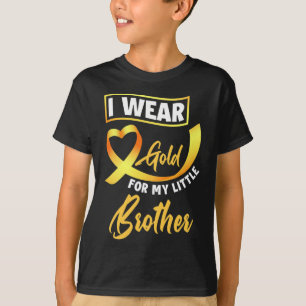 I Wear Gold For My Little Brother Childhood Cancer T-Shirt