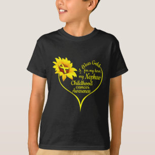 I Wear Gold For My Nephew Childhood Cancer Awarene T-Shirt