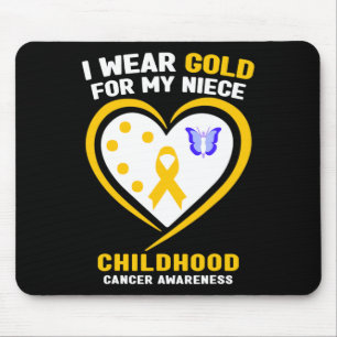 I Wear Gold For My Niece Childhood Cancer Awarenes Mouse Mat