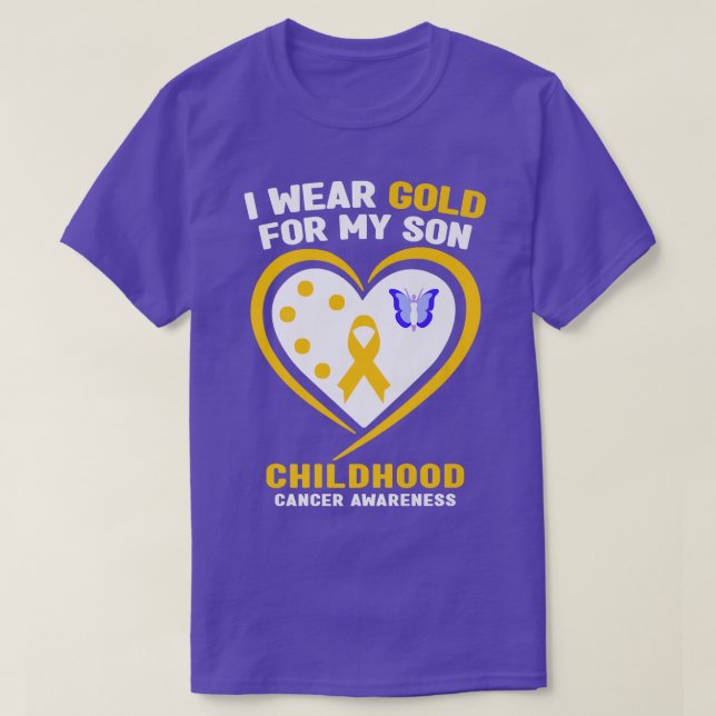 I Wear Gold For My Son Childhood Cancer Awareness  T-Shirt (Design Front)