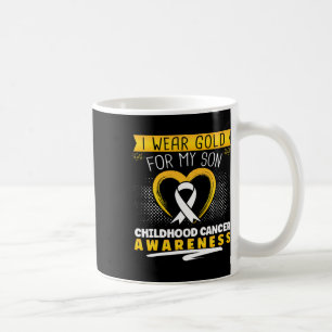 I Wear Gold For My Son Heart Coffee Mug