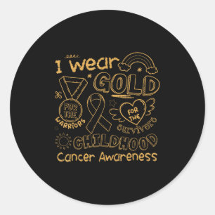 I Wear Gold For The Childhood Cancer Awareness Gol Classic Round Sticker