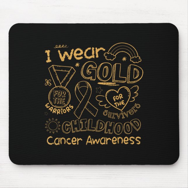 I Wear Gold For The Childhood Cancer Awareness Gol Mouse Mat (Front)